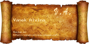 Vanek Alvina névjegykártya